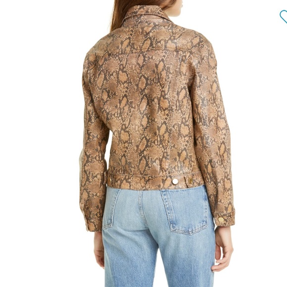 COPY - FRAME Le Vintage Python Print  Denim Jacket - Picture 7 of 9